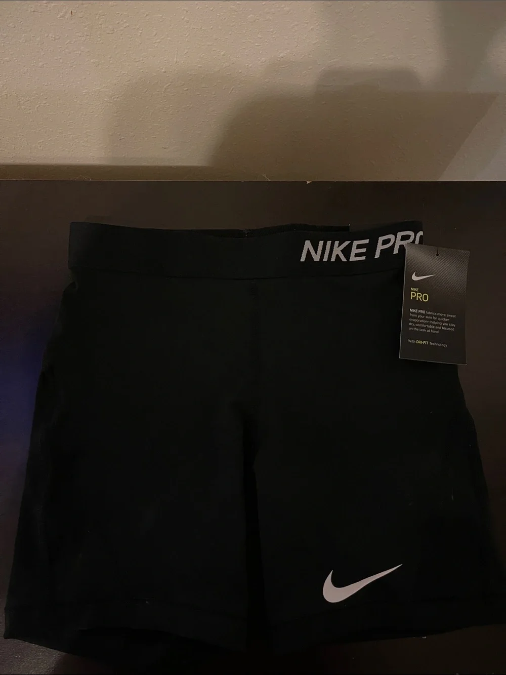 Nike Black Girls' Pro Athletic Dri-Fit Spandex with White Swoosh